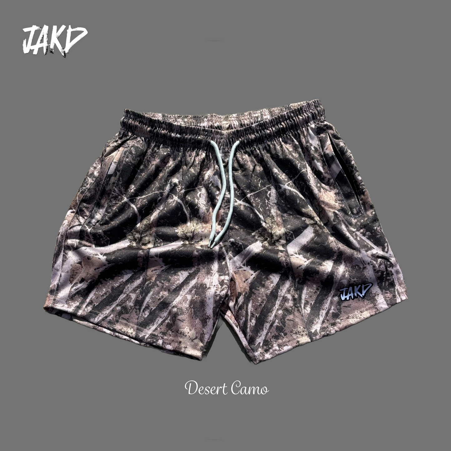 DESERT CAMO 5" INSEAM MESH SHORTS