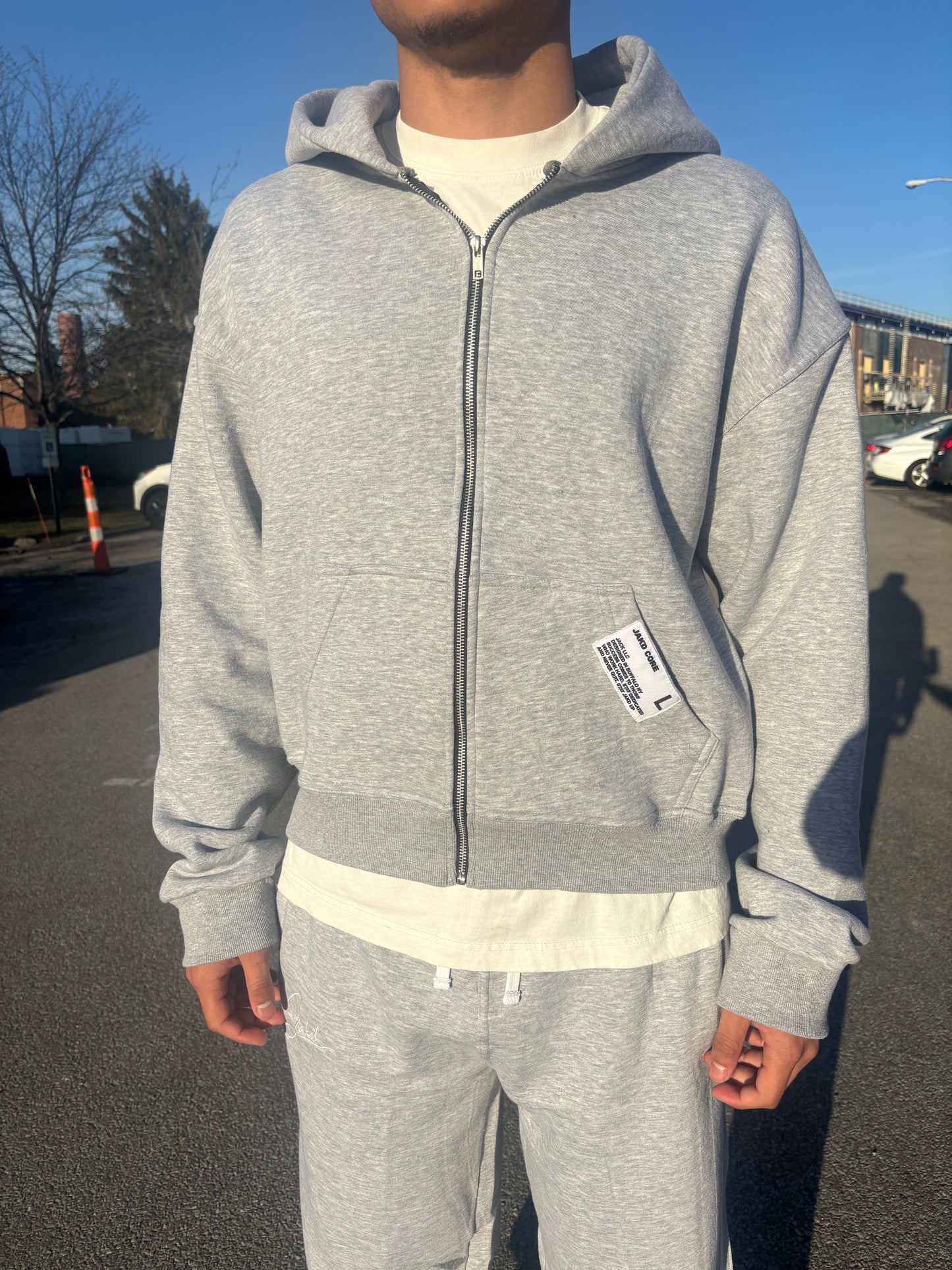 CEMENT GREY ZIP UP