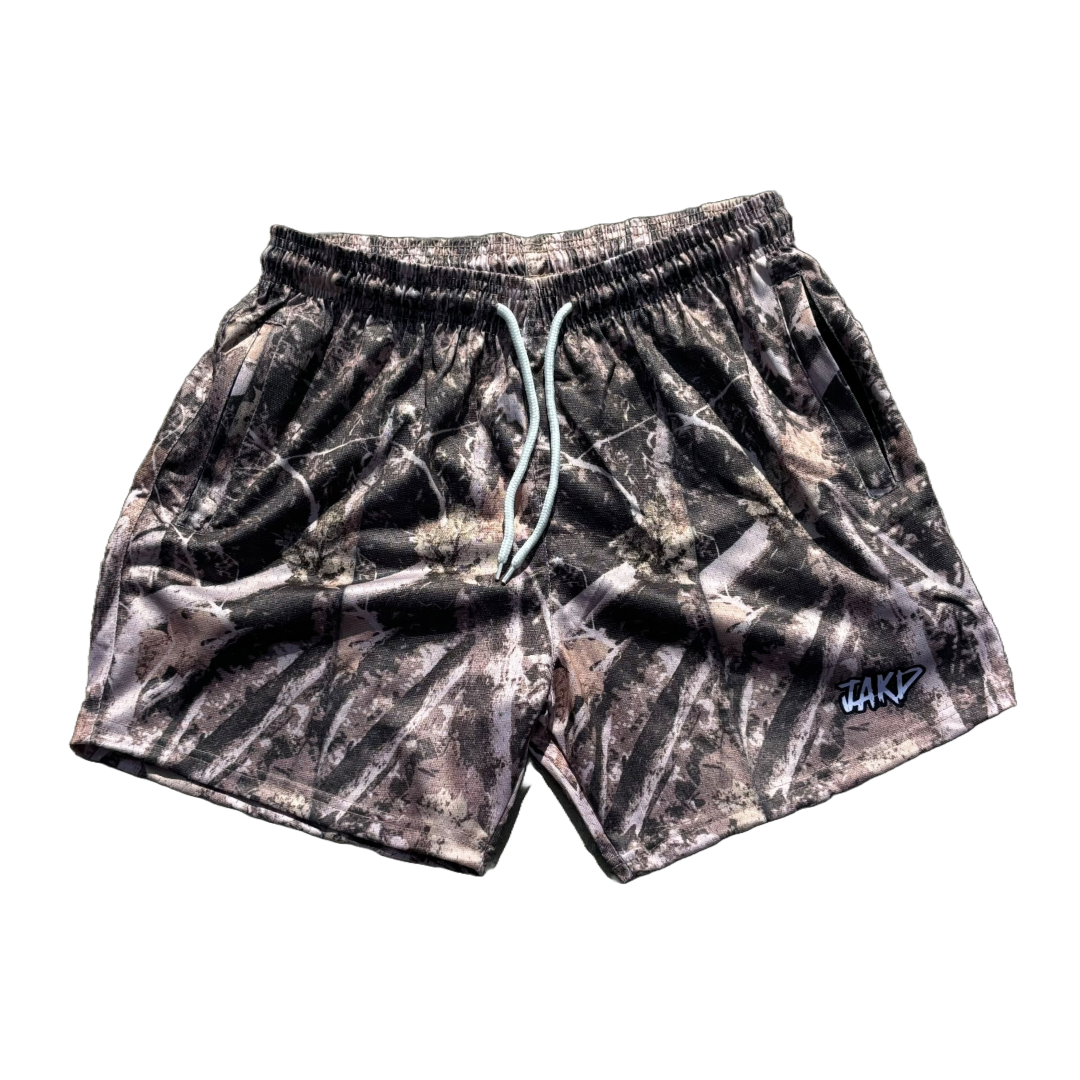 DESERT CAMO 5" INSEAM MESH SHORTS